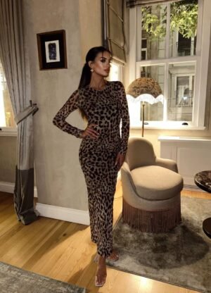 Alternative view of Λεοπαρ Maxi Φόρεμα