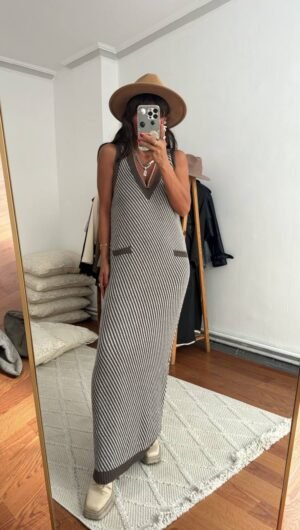 Alternative view of Πλεκτό Φόρεμα Αμάνικο