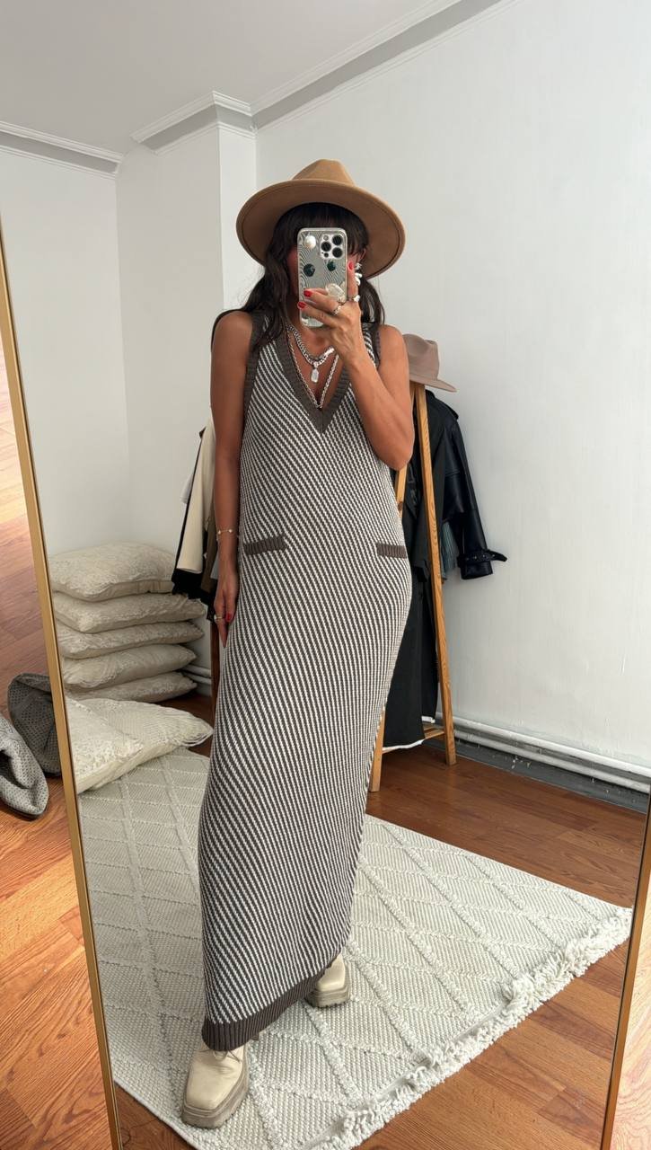 Πλεκτό Φόρεμα Αμάνικο - Image 2