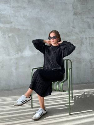 Πλεκτό Φόρεμα Black Onesize