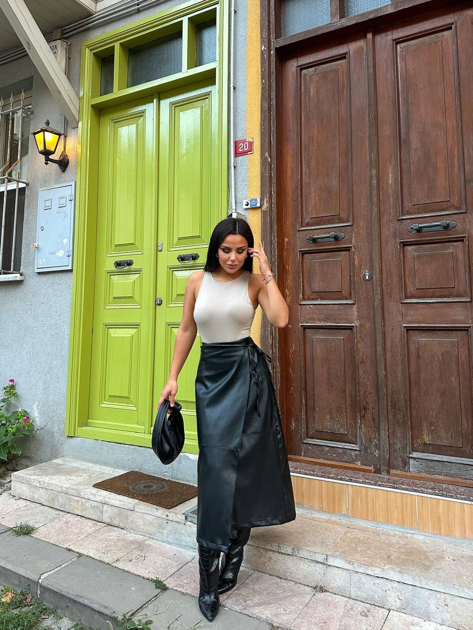 Δερμάτινη Eco Φούστα Black - Image 3