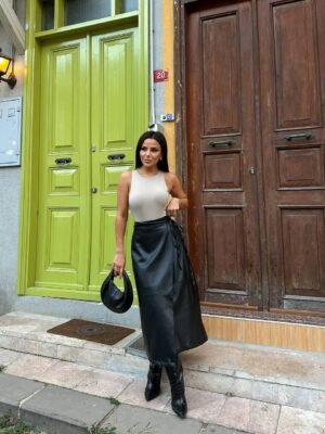 Alternative view of Δερμάτινη Eco Φούστα Black