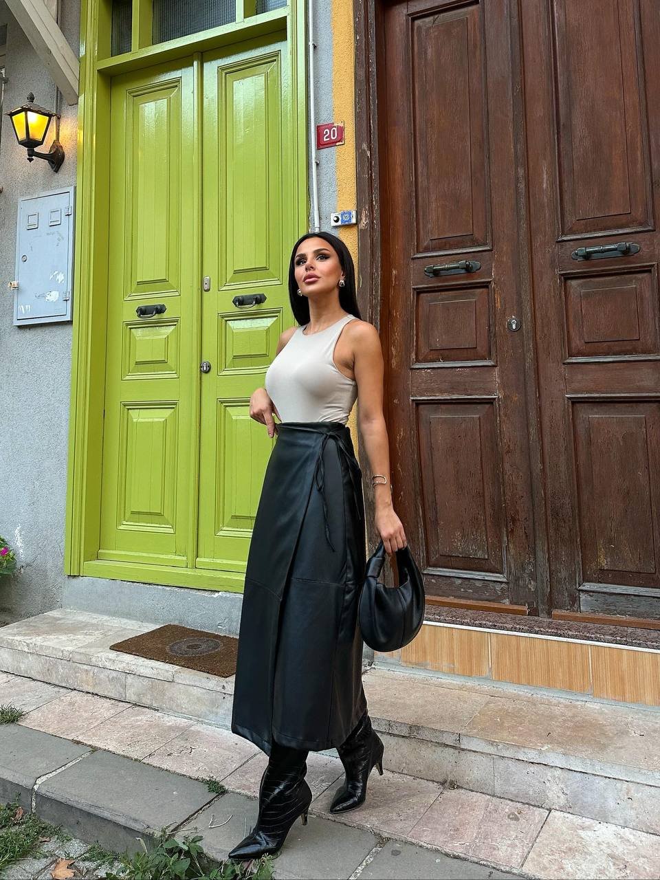 Δερμάτινη Eco Φούστα Black