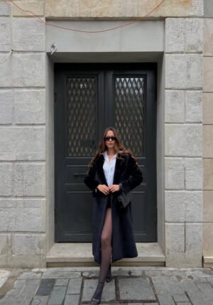 Alternative view of Παλτό με eco γούνα Μαύρο