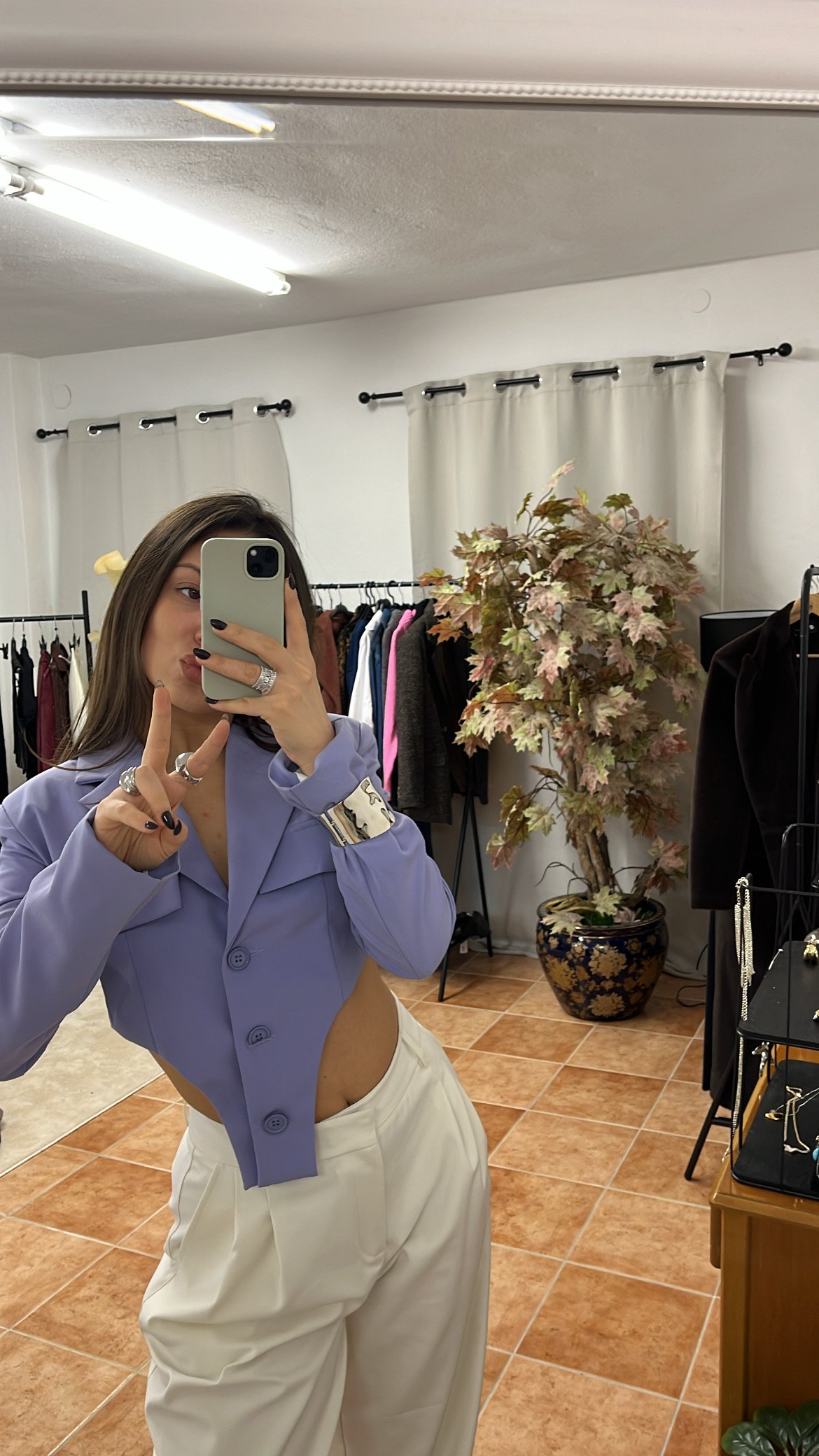 Cropped Blazer Λιλά Pastel