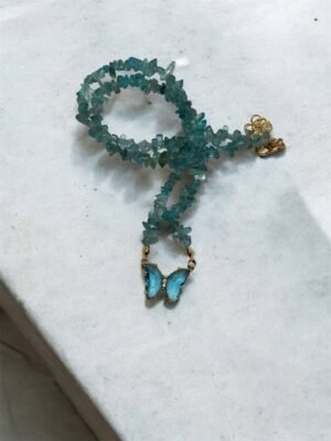 Blue Crystal Petal Necklace