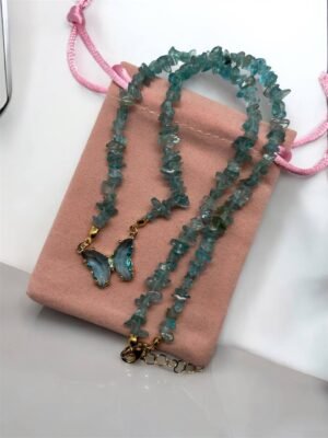 Alternative view of Blue Crystal Petal Necklace