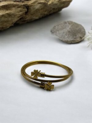 Χρυσό Βραχιόλι με Τετράφυλλα Τριφύλλια