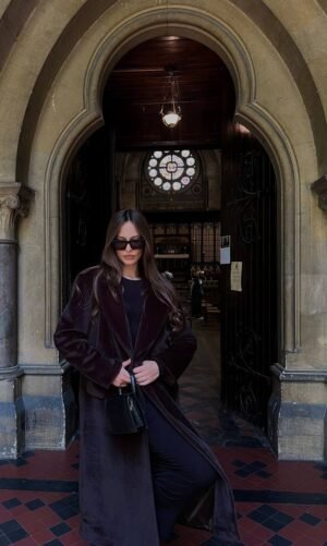 Παλτό με eco γούνα Καφέ