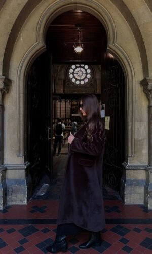 Alternative view of Παλτό με eco γούνα Καφέ