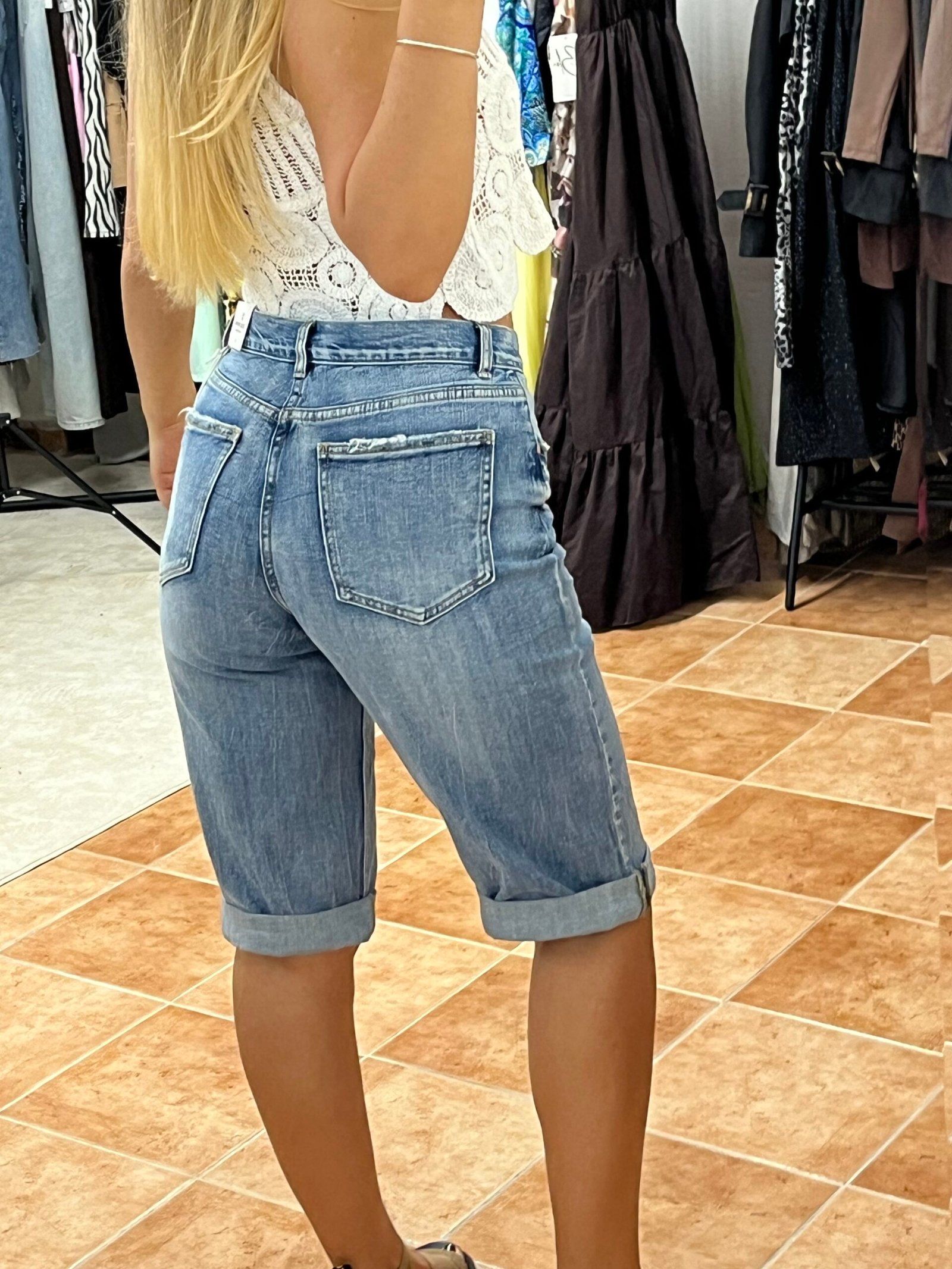 Denim Roll-Up Bermuda - Image 7