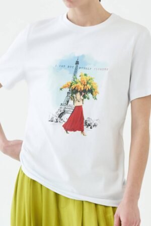 Λευκό T-Shirt One Size Paris