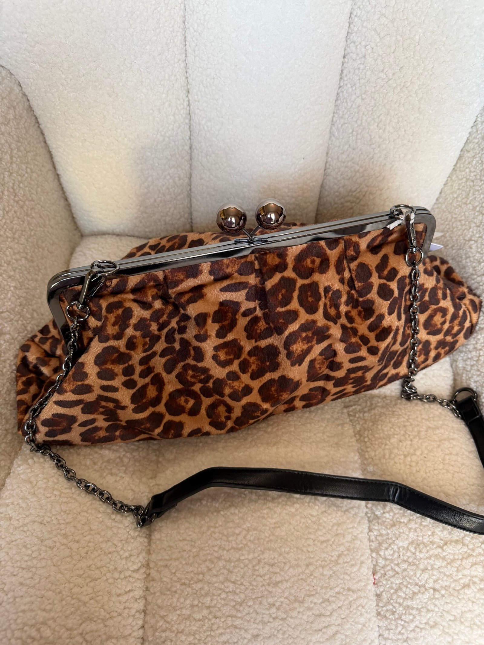 Leopard Pony Skin Print Μεγάλη Clutch Τσάντα
