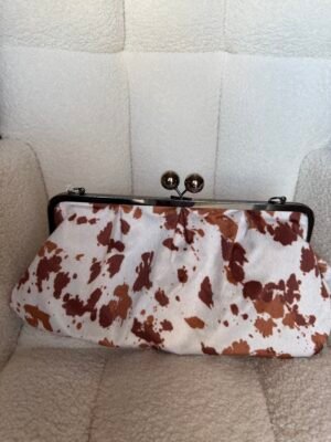 Cow Pony Skin Μεγάλη Clutch Τσάντα