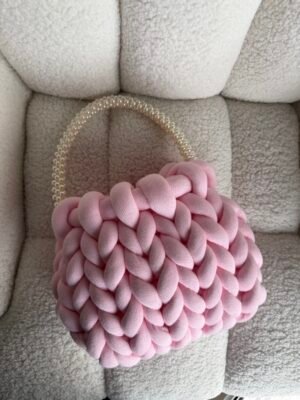 Marshmallow Pink με χειροποίητο χερούλι πέρλα