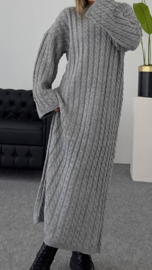 Πλεκτό Φόρεμα Grey Onesize