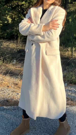 Παλτό με eco γούνα Λευκό