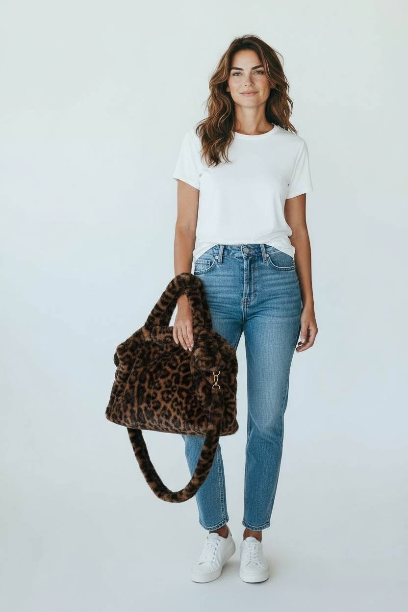 Γούνινη Τσάντα με Φερμουάρ & Αποσπώμενο Ιμάντα - Image 2