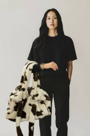 Cow Prin γουνινη Τσαντα