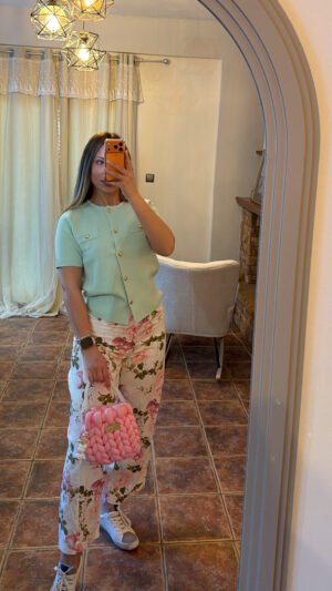 Alternative view of Mint Heart Button Top