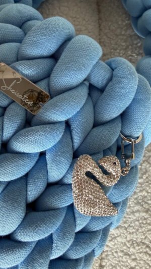 Alternative view of Marshmallow blue sky bag πλεκτό χερούλι