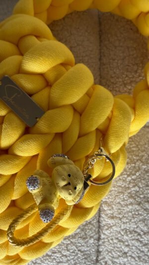 Alternative view of Marshmallow lemon bag πλεκτό χερούλι