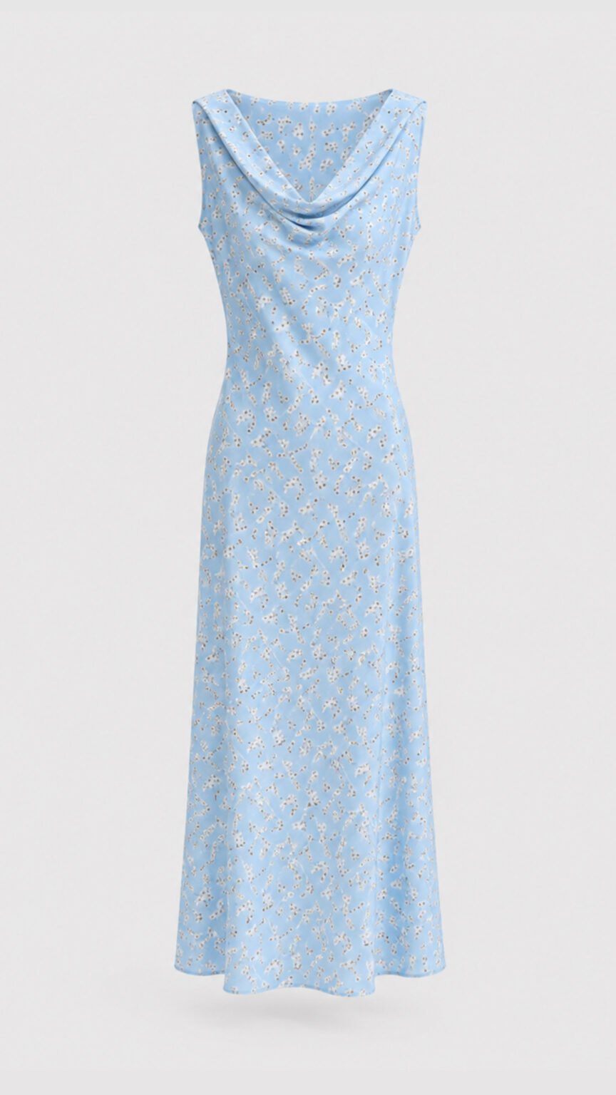 Σατέν φόρεμα Kelly Blue