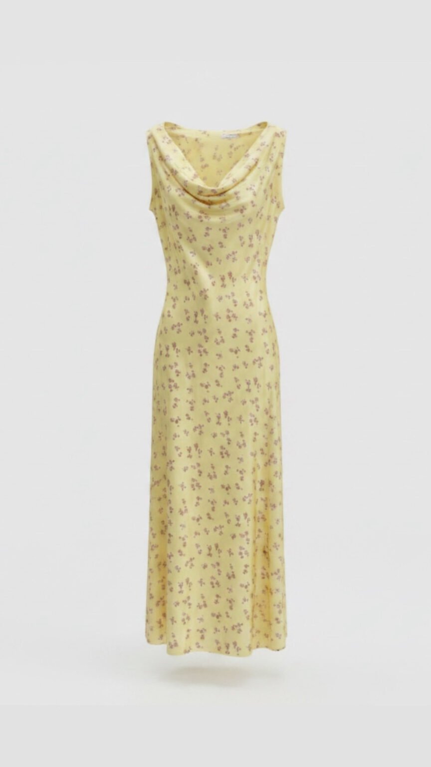 Σατέν φόρεμα Kelly Yellow
