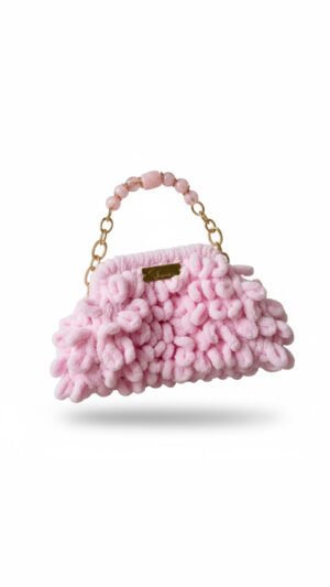 Mini Puffy Bag Ροζ με Χεράκι