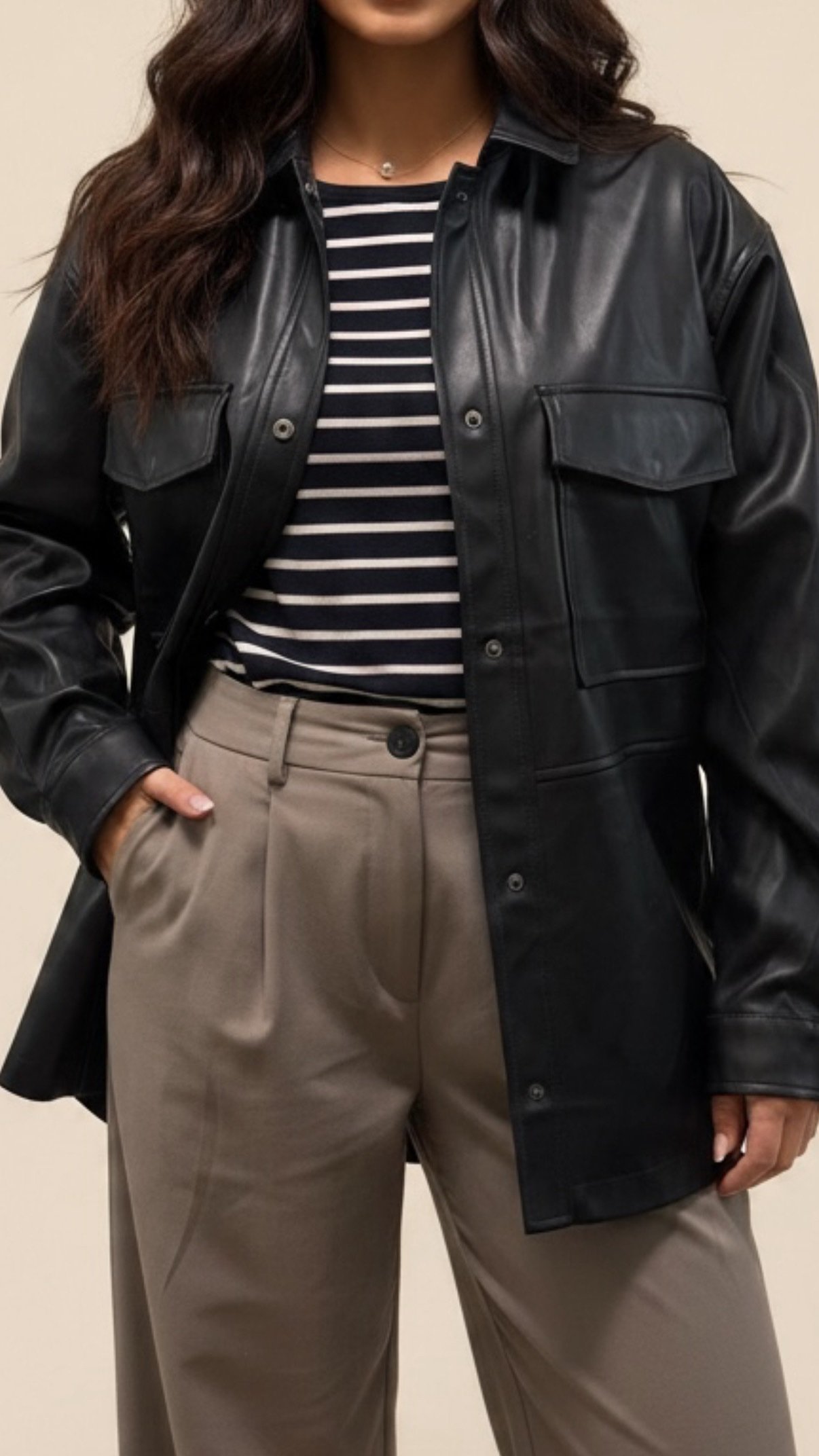 Eco leather πουκάμισο - Image 2